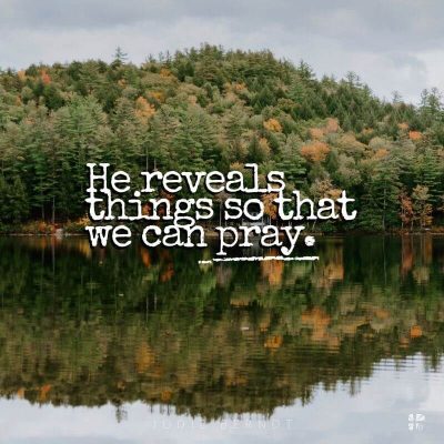 He reveals things so that we can pray.