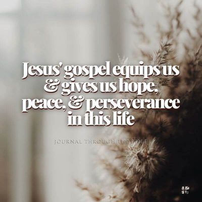 Jesus' gospel equips us & gives us hope, peace & perseverance in this life.