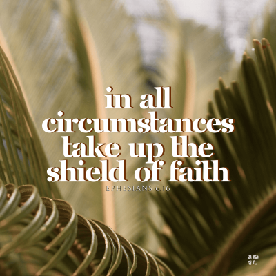 "In all circumstances take up the shield of faith" Ephesians 6:16
