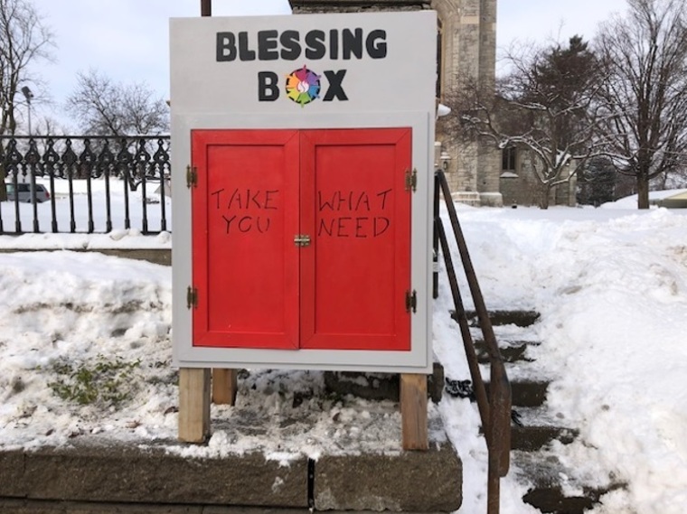 New York church installs ‘blessing box’ for neighbors surviving harsh winter amid COVID lockdowns