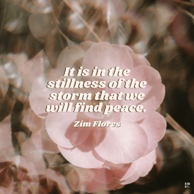 It is in the stillness of the storm that we will find peace.