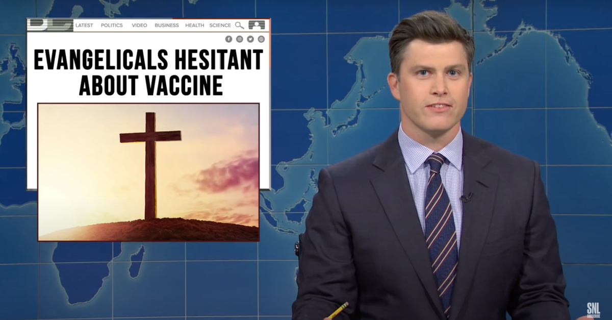 Saturday Night Live Host Pokes Fun at White Evangelicals for 'Refusing' to Get Vaccinated against COVID-19